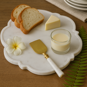 Plateau de service exclusif en marbre naturel fait à la main plateau de luxe design moderne et élégant pour salle à manger bureau fête vente en gros - Product Image 1