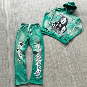 ชุดวอร์มลำลองสำหรับผู้ชายชุดวอร์มเข้ารูปแบบลำลองชุดสูทกางเกงชุดเสื้อมีฮู้ดและกางเกงผู้ชาย100% ผ้าฝ้าย - Product Image 6