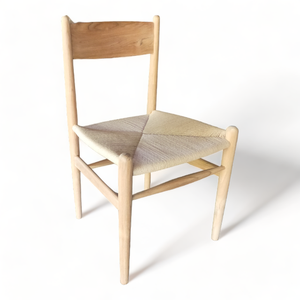 Silla de comedor de madera de teca maciza hecha a mano, asiento de papel de ratán tejido, silla de escritorio de oficina de madera de lujo para dormitorio, cafetería - Product Image 4