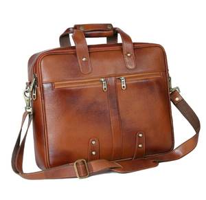 Sac d'ordinateur portable en cuir véritable marron noir simple et chic sac d'ordinateur portable de bureau et d'affaires à la mode prix attractif - Product Image 3