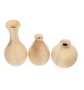Vase de bourgeon en bois 3 pièces bricolage Vases faits à la main Arrangement de fleurs boîte de rangement de fleurs décoration de la maison porte-fleurs sèches - Product Image 1