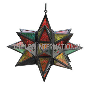 Lanterne décorative en verre rose en fer au design attrayant, qualité supérieure, taille personnalisée, lanterne à bougie de table en vrac - Product Image 2