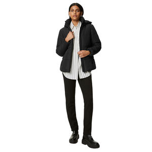 Haute qualité imperméable femmes Puffer Parka veste tissu respirant couleur noire unie grande taille détachable à capuche hiver - Product Image 3