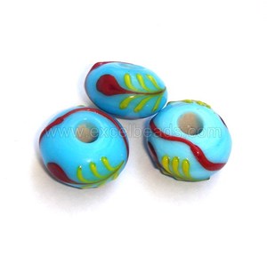 Premium <b>Crystal</b> Lampwork Glass Turquoise Rondelle Shape <b>Beads</b> for Jewelry Making Handmade Loose DIY <b>Bracelets</b> Necklaces Earrings - Product Image 4