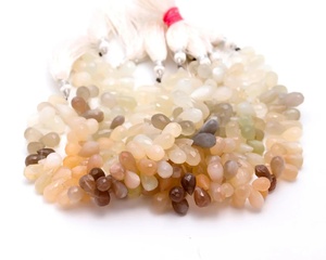 La mejor calidad, cuentas de Briolette facetadas de piedra lunar múltiple Natural pulida suave para joyería personalizada, cuentas de piedras preciosas reales - Product Image 6