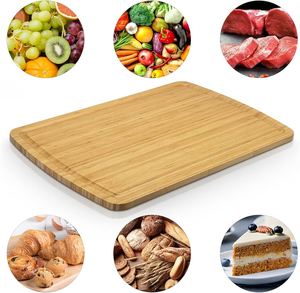 Tabla de cortar ecológica de bambú orgánico para la cocina, con ranuras de drenaje, utilizada para cortar carne y verduras de VN. - Product Image 5