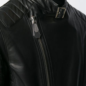 Peau de mouton noir vente chaude hommes vêtements en cuir véritable mode hommes veste en cuir solide poches latérales pour un Design Unique - Product Image 5