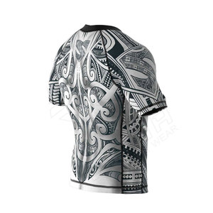 MMA Rash Guard Chemise de compression à manches courtes imprimée sur mesure Impression numérique Design camouflé pour hommes OEM antibactérien Séchage rapide - Product Image 5