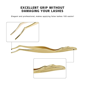 Pinzas de volumen de Punta X fina de acero inoxidable con agarre de fibra, pinzas para extensión de pestañas, aplicadores de pestañas ligeros y delgados - Product Image 6