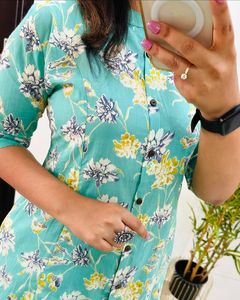 Ropa de diseñador para mujer, hermoso conjunto de algodón puro estampado de alta calidad, ventoso y cómodo para el verano a precio mayorista - Product Image 5