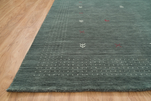 Alfombra Gabbeh de Lana Tejida a Mano, Verde Bosque, Diseño Tribal Minimalista, Alfombra Grande para Piso, Decoración Acogedora para el Hogar 3023 - Product Image 5