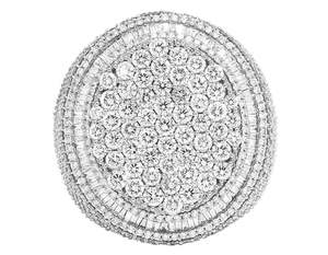 Elegante anillo de forma redonda de oro amarillo de 10K con diamantes cultivados en laboratorio, joyería de lujo helada para hombres - Product Image 1