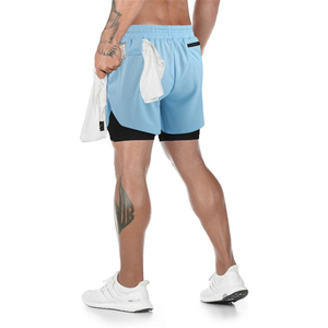 Shorts de sport pour hommes, logo personnalisé sur le devant, vêtements de sport, shorts de course, 100% polyester, respirant, séchage rapide - Product Image 5