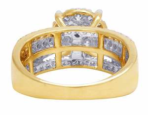 Anillo de compromiso de diamante de moissanita helado de plata S925 chapado en oro S925 de alta calidad para mujer - Product Image 5