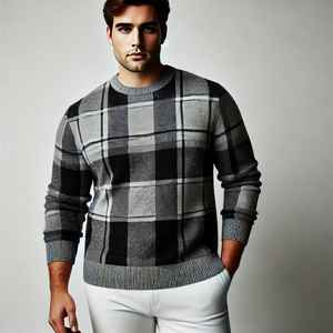 Ventes chaudes, services OEM ODM, vente en gros, logo personnalisé, jacquard, automne-hiver, pull en tricot personnalisé pour homme, taille plus, respirant, 100% - Product Image 3