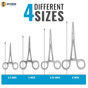 Juego de hemostatos rectos duraderos de 4 piezas, puntas de acero inoxidable, mandíbulas dentadas, pinzas hemostáticas, Kit Sutur, instrumento médico - Product Image 2