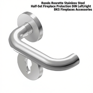 Protection de foyer semi-enclos en acier inoxydable Rondo Rosette DIN Gauche/Droite pour accessoires de cheminées BKS - Product Image 3