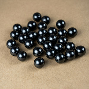 Cuentas redondas pulidas de Shungita de 0.71 pulgadas (18 mm), agujero de 0.095 pulgadas (2.4 mm) - Product Image 2