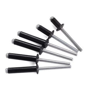Remache Ciego DIN 7337 3.2x12.7 con Cabeza Abombada, Extremo Abierto, Anodizado en Negro, de Aluminio y Acero - Product Image 1