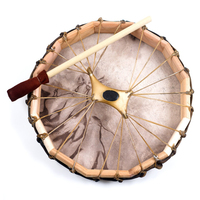 Hamanic-ron con piel de cabra, accesorio hecho a mano, 16 pulgadas