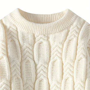 2026 Collection nouvelle mode col rond hiver Design personnalisé respirant laine/cachemire avant Anti-boulochage pull pull hommes - Product Image 5