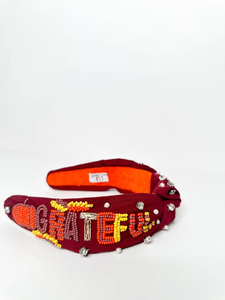 Diadema de Acción de Gracias con cuentas a mano, regalo de gratitud para mujeres, accesorio para el cabello de otoño, idea de atuendo de Acción de Gracias, - Product Image 6