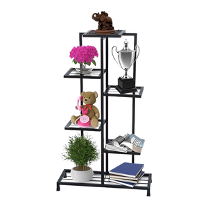 Multiple Flower Pot Holder Metal <b>Tall</b> Plant Stand 7 Tier Rack Shelves Rack Black <b>Storage</b> Organizer in Low Price - Product Image 6