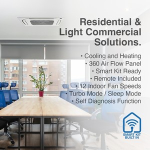 เครื่องปรับอากาศแบบฝังฝ้าเพดานขนาดเล็ก 9000–24000 บีทียู พร้อมฮีทปั๊ม 230V – ระบบอินเวอร์เตอร์ ไวไฟ ระบบ HVAC ประหยัดพลังงานระดับ A+++ - Product Image 5