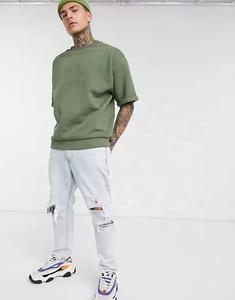 240 Gsm 100% coton unisexe luxe surdimensionné graphique T-Shirts vierge sérigraphie lourd col rond hommes grande taille - Product Image 4