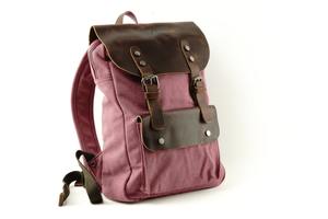 Leather Canvas Backpack Luxury Style Lightweight Eco-Friendly <b>Large</b> Capacity Travel School Laptop <b>Rucksack</b> Model LCBP-0158 - Product Image 5