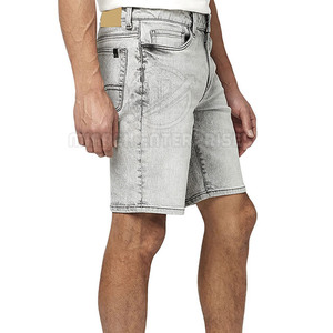 Men's High Quality 100% Cotton Quick-Dry <b>Jeans</b> Shorts Solid Pattern Training Wear Mid Waist Casual Use Customized Logo <b>Button</b> - Product Image 2