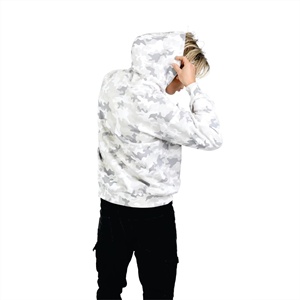Sudadera con Capucha de Camuflaje Personalizada OEM para Hombre, Sudadera con Estampado de Camuflaje Blanco y Gris, Ropa Casual de Calle para Hombre - Product Image 3