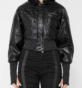 Top dernière conception 2025 femmes vestes en cuir matelassé toile imprimé Logo sur mesure séchage rapide et respirant Offre Spéciale - Product Image 1