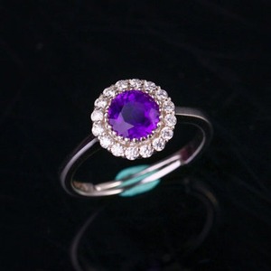 Handmade 925 <b>Sterling</b> <b>Silver</b> Vintage Engagement <b>Ring</b> Natural Amethyst Indian Stone Fine Jewelry Cocktail <b>Ring</b> Channel <b>Set</b> - Product Image 4