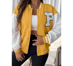 Manteau de baseball avec logo personnalisé du fabricant OEM pour femmes respirant chenille broderie cuir imprimé StreetWear traitement brut - Product Image 3