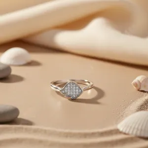 Anillo de Moda para Mujer, Diseño Moderno, Plata 925 con Incrustaciones de Diamantes, Bañado en Oro Rosa, Alta Calidad, Engaste de Garras, Joyería Fina - Product Image 1
