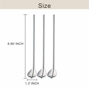 Cuillères à cocktail en acier inoxydable de qualité supérieure, manche long, durables, sans rouille, élégantes, accessoires de bar pour les boissons, le café, les cadeaux - Product Image 5