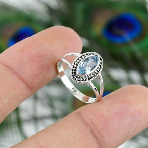 Handmade 925 <b>Sterling</b> <b>Silver</b> Agate Bezel <b>Set</b> <b>Ring</b> for Women's Rhodium Plated Solid Wedding Engagement Party Jewelry Trendy - Product Image 5