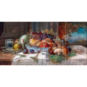 Still Life Fruit and Mushrooms Azulejo Mural Cocina y baño Backsplash en mármol Cerámica Murales de pared - Product Image 1
