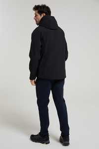 Logo personnalisé Veste softshell coupe-vent à capuche avec fermeture éclair Vestes d'extérieur légères et respirantes pour hommes - Product Image 5