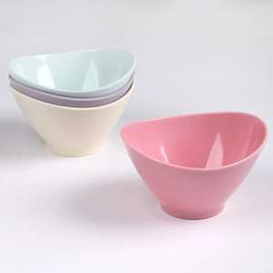 <b>Melamine</b> Resin Bowls Set Slanted Rim Salad Cereal Soup Snack Dessert Basin Kitchen <b>Tableware</b> Restaurant Catering Pastel Colors - Product Image 2