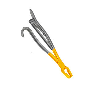 Fórceps de sujeción de hueso de medio oro recto 175 mm 6 7/5 pulgadas tornillo de bloqueo con trinquete fijación ancho 5 mm fórceps quirúrgicos - Product Image 3