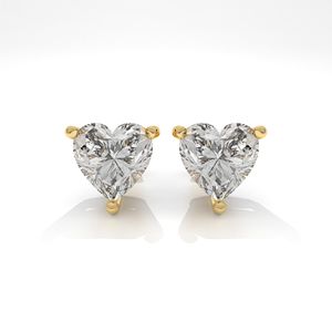 Haute qualité 14k or massif coeur forme boucles d'oreilles mode européenne et américaine tempérament amour en forme de coeur conception goujons - Product Image 1