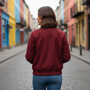 Veste universitaire à la mode, nouvelle arrivée 2025, couleur unie, coupe décontractée, broderies en chenille personnalisées, veste de lettreman pour femmes - Product Image 5