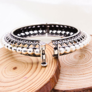 925 Sterling Silver Meilleure Qualité Perlé Designer Bracelet À La Main Bracelet En Argent Bracelet Bijoux Pour La Vente En Gros - Product Image 5