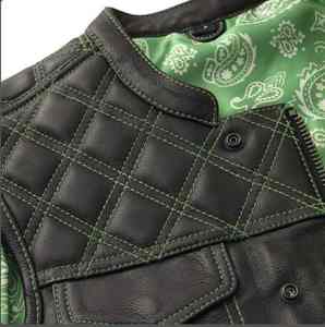 Haute qualité Design noir en cuir véritable gilet sans manches vestes pour hommes respirant hiver vêtements d'extérieur fermeture éclair vente d'usine - Product Image 4
