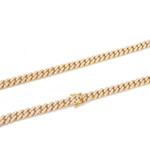 Cadena Cubana de Oro Sólido de 14K con Diamante de 8MM para Regalos - Product Image 5