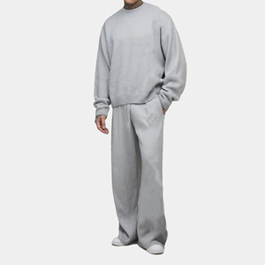 420G Vente en gros de survêtements de haute qualité, survêtement personnalisé pour homme, respirant, surdimensionné, ensembles de jogging d'automne, survêtements unis, grandes tailles - Product Image 1