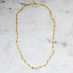 Collar de eslabones cubanos Collar de cadena chapado en oro de 14K de Plata de Ley 925 Collar de oro delicado - Product Image 4