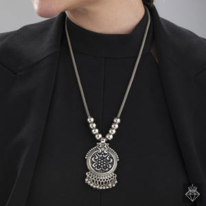 PRAO Oxidised Necklace Set With <b>Earrings</b> - Product Image 1